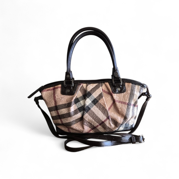 Burberry Tan and Black Plaid Shoulder Bag - Picture 1 of 9